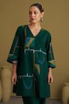 Buy_Vaaya_Green Handloom , Embroidery, Ikat And Handwork Kurta Set _Online_at_Aza_Fashions
