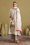 Buy_Vaaya_Ivory Chanderi Silk Embroidery Round , Keyhole Dori Kurta Set 