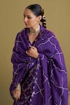 Vaaya_Purple Silk, Tissue, Chanderi Gota Patti, Sequins Banarasi Straight Kurta Set _Online_at_Aza_Fashions