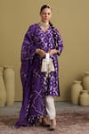 Buy_Vaaya_Purple Silk, Tissue, Chanderi Gota Patti, Sequins Banarasi Straight Kurta Set _at_Aza_Fashions