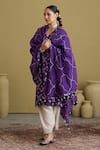 Buy_Vaaya_Purple Silk, Tissue, Chanderi Gota Patti, Sequins Banarasi Straight Kurta Set _Online_at_Aza_Fashions