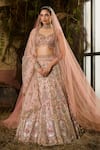 Buy Shashank Arya Peach Dupion, Tulle Zari, Sequins, Stones, Beads, Embroidery Bridal Lehenga Set at Aza Fashions Buy_Shashank Arya_Peach Dupion, Tulle Zari, Sequins, Stones, Beads, Embroidery Bridal Lehenga Set _at_Aza_Fashions
