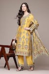 Buy Ritu Kumar Yellow Chanderi, Crepe, Viscose, Chinon Tapti Botanic Print Kurta Set at Aza Fashions Buy_Ritu Kumar_Yellow Chanderi, Crepe, Viscose, Chinon Tapti Botanic Print Kurta Set _at_Aza_Fashions