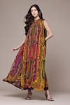 Buy Ritu Kumar Multi Color Viscose Chinon Ruhi Paisley Print Sleeveless A-line Long Dress Online at Aza Fashions Buy_Ritu Kumar_Multi Color Viscose Chinon Ruhi Paisley Print Sleeveless A-line Long Dress _Online_at_Aza_Fashions