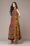 Ritu Kumar Multi Color Viscose Chinon Ruhi Paisley Print Sleeveless A-line Long Dress at Aza Fashions Ritu Kumar_Multi Color Viscose Chinon Ruhi Paisley Print Sleeveless A-line Long Dress _at_Aza_Fashions