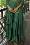 Buy_Enamour By Radha_Green Georgette, Silk Beads, Pearls, Embroidery, Strapless Kurta Sharara Set _Online_at_Aza_Fashions