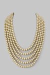Buy_SALIL BHATIA_Ivory Semi-precious Stone And Shell Pearl Layered Mala _at_Aza_Fashions