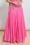 Buy_Keith Gomes_Pink Silk Organza Beads, Mirrors, Embroidery, And Embellished Tunic & Palazzo Set _Online_at_Aza_Fashions