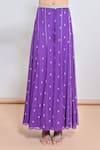 Shop_Keith Gomes_Purple Georgette Sequins, Tassels, Embroidery Round Neck Tunic And Palazzo Set _Online_at_Aza_Fashions