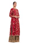 Buy_Kora_Red Chanderi Silk Embroidery, Sequins, Beads, Gota Patti Round Dori Jaal Kurta _at_Aza_Fashions