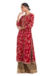 Buy_Kora_Red Chanderi Silk Embroidery, Sequins, Beads, Gota Patti Round Dori Jaal Kurta _Online_at_Aza_Fashions