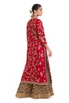 Shop_Kora_Red Chanderi Silk Embroidery, Sequins, Beads, Gota Patti Round Dori Jaal Kurta _at_Aza_Fashions