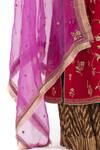 Buy_Kora_Red Chanderi Silk Embroidery, Sequins, Beads, Gota Patti Round Dori Jaal Kurta 