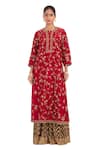 Buy_Kora_Red , , Embroidery, Zari, Dori Jaal Kurta And Sharara _at_Aza_Fashions