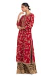 Buy_Kora_Red , , Embroidery, Zari, Dori Jaal Kurta And Sharara _Online_at_Aza_Fashions