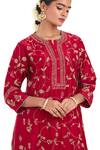 Shop_Kora_Red , , Embroidery, Zari, Dori Jaal Kurta And Sharara _Online_at_Aza_Fashions