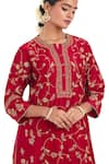 Buy_Kora_Red Chanderi , Organza Embroidery, Dori Jaal Kurta Sharara Set 