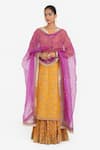 Shop Kora Yellow Chanderi , Organza Embroidery, Sequins, Dori And Kurta Lehenga Shop_Kora_Yellow Chanderi , Organza Embroidery, Sequins, Dori And Kurta Lehenga