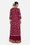 Shop_Kora_Red Chanderi Silk Embroidery, Sequins, Beads, Gota Dori Jaal Kurta And Lehenga _at_Aza_Fashions