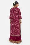 Shop_Kora_Red Chanderi Silk Sequins, Beads, Embroidery, Dori Jaal Kurta And Lehenga Set _at_Aza_Fashions
