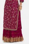 Shop_Kora_Red Chanderi Silk Sequins, Beads, Embroidery, Dori Jaal Kurta And Lehenga Set _Online_at_Aza_Fashions