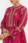 Kora_Fuchsia Chanderi , Organza Embroidery, Dori Kurta Salwar And Dupatta _at_Aza_Fashions