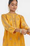 Kora_Yellow Chanderi Silk Embroidery, Sequins, Beads Dori Kurta And Salwar Set _at_Aza_Fashions