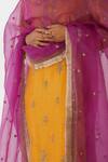 Buy_Kora_Yellow Chanderi Silk Embroidery, Sequins, Beads Dori Kurta And Salwar Set 