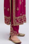 Kora_Fuchsia Silk, Silk, Embroidery, Dori Kurta And Pants Set _Online_at_Aza_Fashions