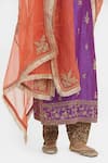 Shop_Kora_Purple Chanderi Silk Embroidery, Sequins, Beads Round Neck, Split Dori Kurta 