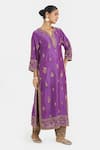 Buy_Kora_Purple Silk, Silk, Embroidery, Dori Kurta And Salwar Set _Online_at_Aza_Fashions