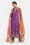 Shop_Kora_Purple Silk, Silk, Embroidery, Dori Kurta And Salwar Set _Online_at_Aza_Fashions