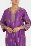 Buy_Kora_Purple Silk, Silk, Embroidery, Dori Kurta And Salwar Set 