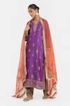 Buy_Kora_Purple Chanderi , Organza Embroidery, Dori Kurta Salwar And Dupatta _at_Aza_Fashions