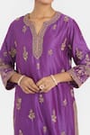 Shop_Kora_Purple Chanderi , Organza Embroidery, Dori Kurta Salwar And Dupatta _Online_at_Aza_Fashions