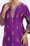 Buy_Kora_Purple Chanderi Silk Embroidery, Sequins, Beads, Gota Dori Kurta And Sharara 