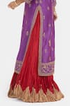 Buy_Kora_Purple Chanderi , Organza Beads, Dori Kurta Sharara And Dupatta Set 