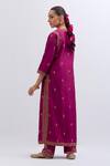 Shop_Kora_Fuchsia Chanderi Silk Embroidery, Sequins, Beads, Piping, Gota Patti Dori Kurta _at_Aza_Fashions