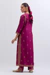 Shop_Kora_Fuchsia Silk, Silk, Embroidery, Dori Kurta And Pants Set _at_Aza_Fashions