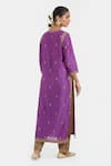 Shop_Kora_Purple Chanderi , Organza Embroidery, Dori Kurta, Salwar And Dupatta Set _at_Aza_Fashions