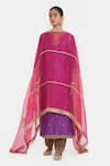Shop_Kora_Purple Chanderi , Organza Embroidery, Dori Kurta, Salwar And Dupatta Set _Online_at_Aza_Fashions
