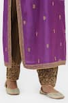 Buy_Kora_Purple Chanderi , Organza Embroidery, Dori Kurta, Salwar And Dupatta Set 