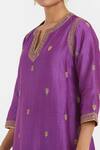 Shop_Kora_Purple Chanderi , Organza Embroidery, Dori Kurta, Salwar And Dupatta Set 