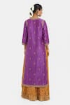 Shop_Kora_Purple Chanderi Silk Embroidery, Sequins, Beads, Gota Dori Kurta And Lehenga Set _at_Aza_Fashions
