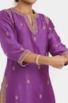 Kora_Fuchsia , , , Organza Dori Kurta And Lehenga Set _at_Aza_Fashions