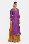 Shop_Kora_Fuchsia , , , Organza Dori Kurta And Lehenga Set 