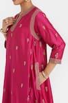 Kora_Fuchsia Chanderi , Organza Dori Kurta Salwar And Dupatta Set _Online_at_Aza_Fashions