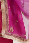 Shop_Kora_Fuchsia Chanderi , Organza Dori Kurta Salwar And Dupatta Set _Online_at_Aza_Fashions