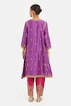 Shop Kora Purple Chanderi Silk Embroidery, Beads, Sequins, Gota Patti Dori A-line Kurta at Aza Fashions Shop_Kora_Purple Chanderi Silk Embroidery, Beads, Sequins, Gota Patti Dori A-line Kurta _at_Aza_Fashions