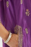 Buy Kora Purple Chanderi Silk Embroidery, Beads, Sequins, Gota Patti Dori A-line Kurta Buy_Kora_Purple Chanderi Silk Embroidery, Beads, Sequins, Gota Patti Dori A-line Kurta